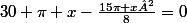 30 \pi x-\frac{15\pi x²}{8}=0