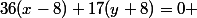 36(x-8)+17(y+8)=0 