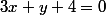 3x+y+4=0
