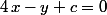 4\,x-y+c=0