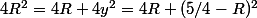 4R^2=4R+4y^2=4R+(5/4-R)^2
