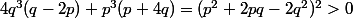 4q^3(q-2p)+p^3(p+4q)=(p^2+2pq-2q^2)^2>0