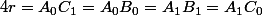 4r=A_0C_1=A_0B_0=A_1B_1=A_1C_0