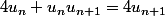 4u_n+u_nu_{n+1}=4u_{n+1}
