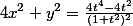 4x^2+y^2=\frac{4t^4-4t^2}{(1+t^2)^2}