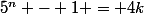 5^n - 1 = 4k