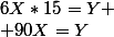 6X*15=Y
 \\ 90X=Y