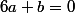 6a+b=0