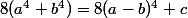8(a^4+b^4)=8(a-b)^4+c