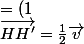 \vec{HH'}=\frac{1}{2}\vec{v}&nbsp;&nbsp;=(1;-1)