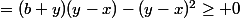 =(b+y)(y-x)-(y-x)^2\geq 0