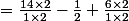 =\frac{14\times2}{1\times2}-\frac{1}{2}+\frac{6\times2}{1\times2}