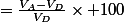 =\frac{V_A-V_D}{V_D}\times 100