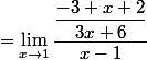 =\lim_{x\to1}\dfrac{\dfrac{-3+x+2}{3x+6}}{x-1}