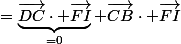 =\underbrace{\vec{DC}\cdot \vec{FI}}_{=0}+\vec{CB}\cdot \vec{FI}