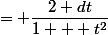 dx&nbsp;&nbsp;= \dfrac{2 dt}{1 + t^2}