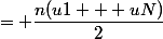 = \dfrac{n(u1 + uN)}{2}