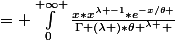 = \int_{0}^{+\infty }{\frac{x*x^{\lambda -1}*e^{-x/\theta }}{\Gamma (\lambda )*\theta ^{\lambda } }}