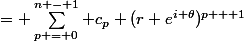 \det(re^{i\theta}I - A)&nbsp;&nbsp;= \sum^{n - 1}_{p = 0} c_p (r e^{i \theta})^{p + 1}