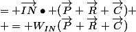 = \vec{IN}\bullet (\vec{P}+\vec{R}+\vec{C}) \\ = W_{IN}(\vec{P}+\vec{R}+\vec{C})