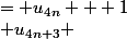 \begin{cases} u_{4n+1} &= u_{4n} + 1\\ u_{4n+3} &= u_{4n+2} - 1\end{cases}