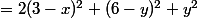 =2(3-x)^2+(6-y)^2+y^2