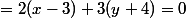 =2(x-3)+3(y+4)=0