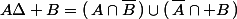 A\Delta B=(\,A\cap\bar{B}\,)\cup(\,\bar{A}\cap B\,)