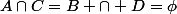 A\cap{C}=B \cap {D}=\phi