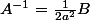 A^{-1}=\frac{1}{2a^2}B