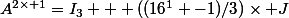 A^{2\times 1}=I_3 + ((16^1 -1)/3)\times J