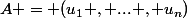 A = (u_1 , ... , u_n)