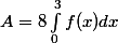 A=8\int_0^{3}f(x)dx