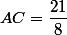 AC=\dfrac{21}{8}