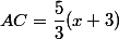 AC=\dfrac{5}{3}(x+3)