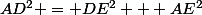 AD^2 = DE^2 + AE^2