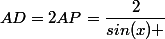 AD=2AP=\dfrac{2}{sin(x) }