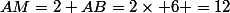 AM=2 AB=2\times 6 =12