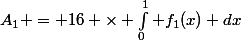 A_1 = 16 \times \int_0^1 f_1(x) dx