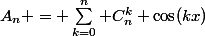 A_n = \sum^{n}_{k=0} C^{k}_{n} \cos(kx)