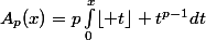 A_p(x)=p\int_0^x\lfloor t\rfloor t^{p-1}dt