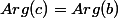 Arg(c)=Arg(b)
