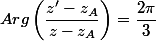 Arg\left(\dfrac{z'-z_A}{z-z_A}\right)=\dfrac{2\pi}{3}\;\;[2\pi]