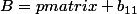 B=\begin {pmatrix} b_{11}&...&b_{1p}\\  ...&...&...\\  b_{n1}&...&b_{np} \end {pmatrix}