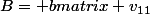 B= \begin {bmatrix} v_{11}&nbsp;&nbsp;&&nbsp;&nbsp;v_{12}&nbsp;&nbsp;\\ v_{21} &&nbsp;&nbsp;v_{22}&nbsp;&nbsp; \end {bmatrix} 