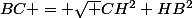 BC = \sqrt {CH^2+HB^2}