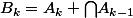 B_k=A_k \displaystyle{\bigcap_{}}A_{k-1}