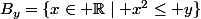 B_y=\{x\in \R\mid x^2\leq y\}