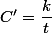 C'=\dfrac{k}{t}