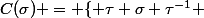 C(\sigma) = \{ \tau \sigma \tau^{-1} ; \tau \in S_4 \}